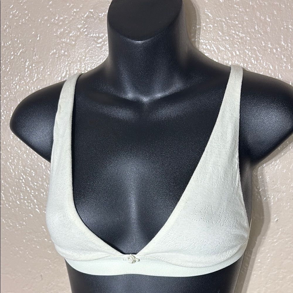 Skims women’s xxs off white pointelle logo soft lounge bralette